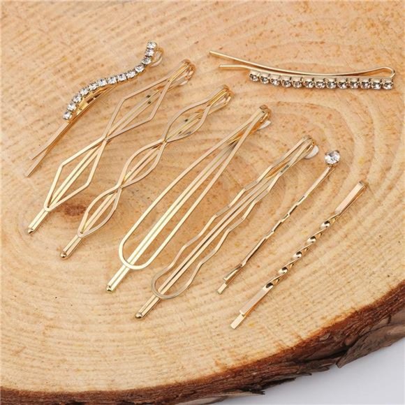 Elegant Wedding Hair Accessories | Golden Barrettes - Picture 5 of 7